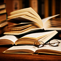 stacks of open books